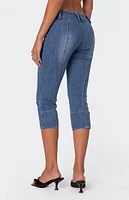 Edikted Jesse Low Rise Washed Capri Jeans