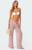 Embroidered Sheer Lace Pants