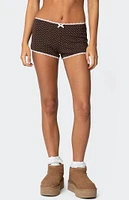 Edikted Juliana Polka Dot Ribbed Shorts