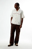 PacSun Western Embroidered Oversized Resort Camp Shirt