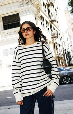 John Galt White & Black Striped Brianna Sweater