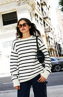 John Galt White & Black Striped Brianna Sweater