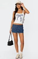 Edikted Harpa Gingham Bow Tank Top