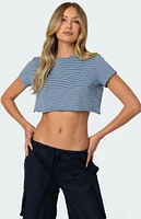 Edikted Stripey Cropped T-Shirt