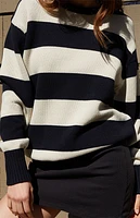 John Galt Navy & Cream Striped Brianna Sweater