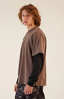 Pacsun Brown Potassium Layered Long Sleeve T-Shirt