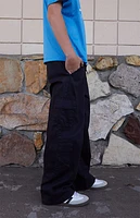 Pacsun Kids Stretch Black E-Waist Porter Baggy Cargo Pants