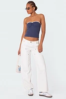 Edikted Kacey Strapless Waffle Top