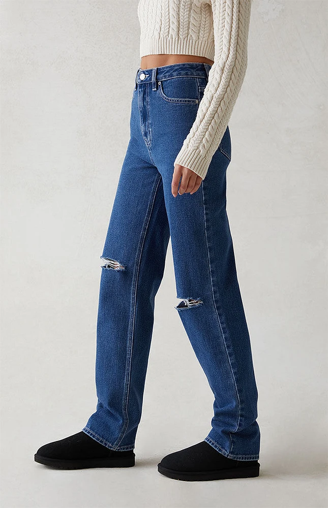 PacSun Dark Indigo Ripped '90s Boyfriend Jeans