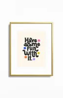 Fun Metal Framed Art Print Gold 8" x 10"