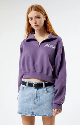 PacSun Los Angeles Half Zip Cropped Sweatshirt