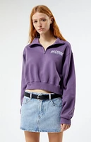 PacSun Los Angeles Half Zip Cropped Sweatshirt