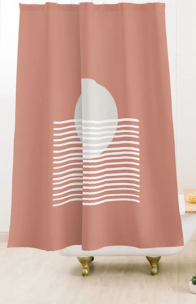 Beige Circle Shower Curtain