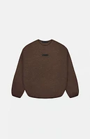 Kids Fear of God Essentials Heather Wood Crew Neck Sweatshirt