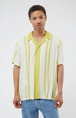 PacSun Gold Nouveau Stripe Woven Camp Shirt