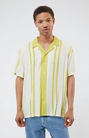 PacSun Gold Nouveau Stripe Woven Camp Shirt