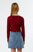 PacSun Kids Heart Denim Mini Skirt