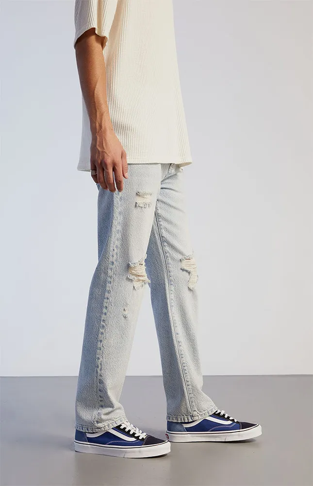 PacSun Eco Light Indigo Wash Distressed Straight Jeans