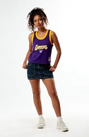 Mitchell & Ness NBA LA Lakers Mesh Cropped Tank Top