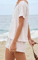 John Galt Pink Bonnie 44 Off-The-Shoulder T-Shirt