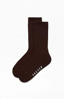 PacSun Eco Brown Basic Crew Socks