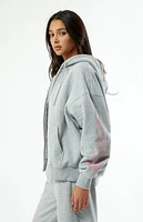 Pacsun Pink Flames Full Zip Hoodie