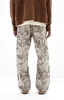 PacSun Brown Floral Baggy Carpenter Jeans