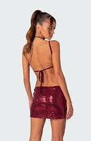 Edikted Cosmo Open Back Sequin Top