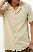 PacSun Tan Pointelle Camp Shirt