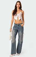Edikted Confetti Sequin Open Back Crop Top