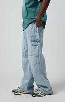 PacSun Light Indigo Cargo Extreme Baggy Jeans