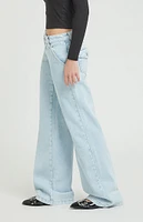 PacSun Casey Light Indigo Button Pocket Low Rise Baggy Jeans