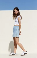 PacSun Light Indigo High Waisted Relaxed Denim Shorts