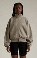 Fear of God Essentials Women's Heather Grey Zip Up Jacket