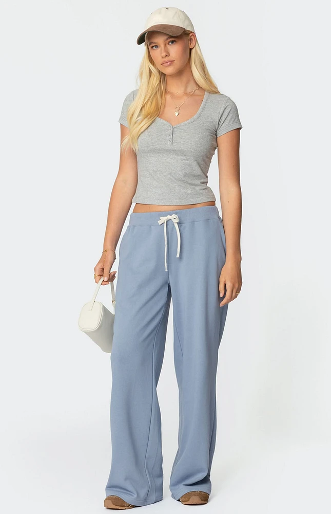 Edikted French Terry Straight Leg Sweatpants