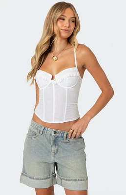 Edikted Semi Sheer Linen Look Corset