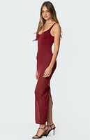 Edikted Mesh Built Bodysuit Maxi Dress