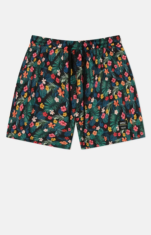 WeSC America Inc Zack Monstera Flowers 5" Swim Trunks
