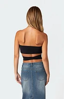 Edikted Zia Ribbed Ring Tie Crop Top