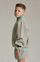 Kids Fear of God Essentials Seal Polar Fleece Half Zip Sweatshirt