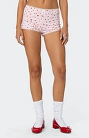 Edikted Strawberry Girl Printed Micro Shorts