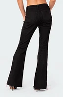 Edikted Satin Lace Up Flare Jeans