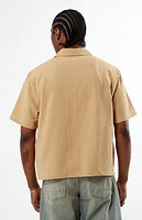 Pacsun Tan Bloom Oversized Camp Shirt