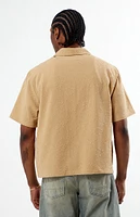 PacSun Tan Bloom Oversized Camp Shirt