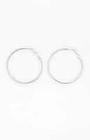 John Galt Large Silver Hoop Earrings