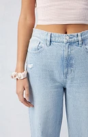 PacSun Cali Light Indigo Ripped Baggy Boyfriend Jeans