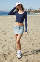 John Galt Blue Mckenna Long Sleeve Top