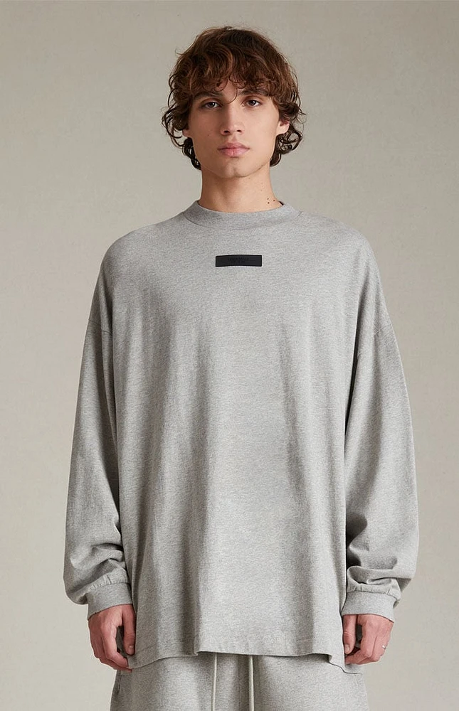 Fear of God Essentials Dark Heather Oatmeal Long Sleeve T-Shirt