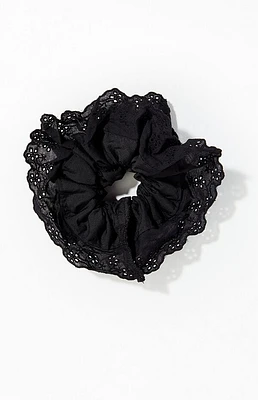 LA Hearts Black Eyelet Hair Scrunchie