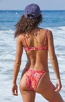 Pacsun Orange Floral Sierra Adjustable High Cut Bikini Bottom